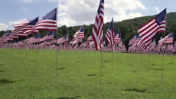 Kennesaw Mountain National Battlefield Park Georgia Field Flags Honneur Septembre — Video