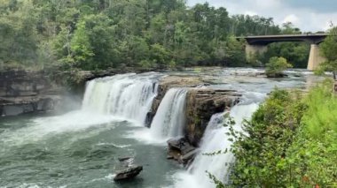 Fort Payne, Alabama yakınlarındaki Gözcü Dağı 'nın tepesindeki Little River Canyon Ulusal Koruma Alanı ülkenin en uzun dağlık nehrini korur. Küçük Nehir Şelaleleri. 