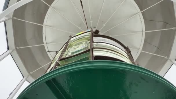 Fresnel Lensler Deniz Fenerinde Dönüyor Ponce Leon Inlet Light Florida — Stok video