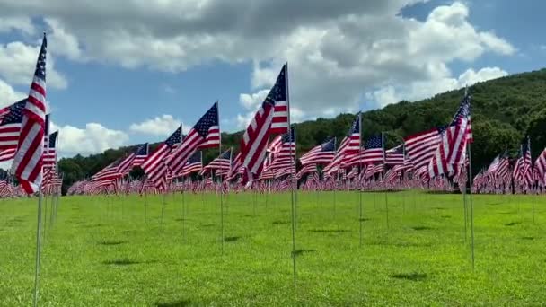 Kennesaw Dağı Ulusal Savaş Parkı Georgia Eylül Onuruna Bayrak Sahası — Stok video