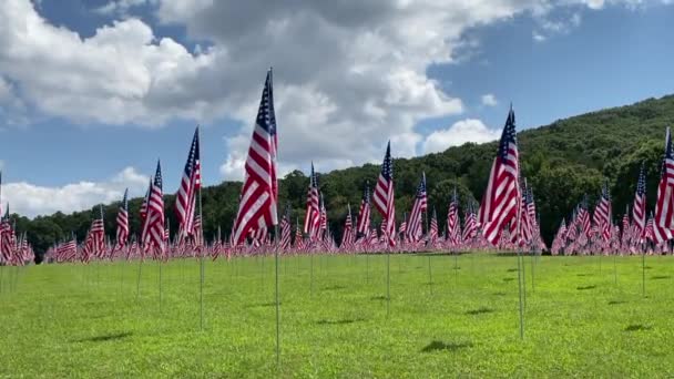 Kennesaw Mountain National Battlefield Park Georgia Field Flags Honor September — Vídeos de Stock