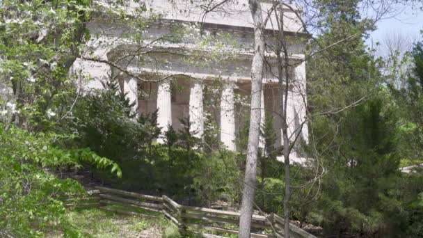 Hodgenville Kentucky Abraham Lincoln Geboorteplaats Nationaal Historisch Park Herdenkingsgebouw Gebouwd — Stockvideo