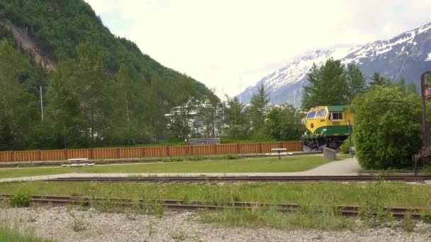 Skagway Alaska White Pass Und Yukon Route Schmalspurbahn Der Kanadischen — Stockvideo