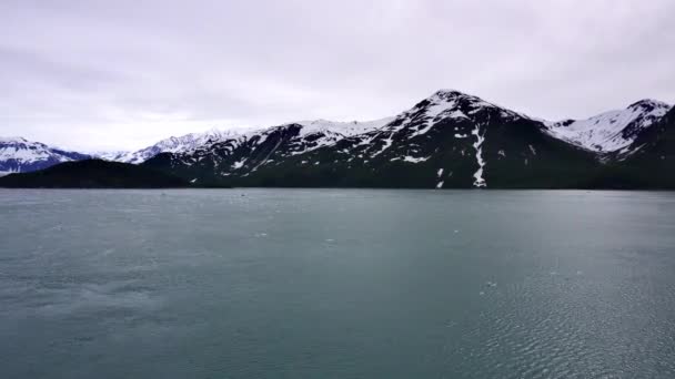Hubbard Gletsjer Lingt Tlein Gletsjer Gelegen Wrangellst Elias National Park — Stockvideo