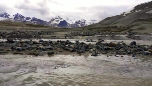 Floden Rinner Genom Dalen Tiotusentals Rökare Katmai Nationalpark Och Bevara — Stockvideo