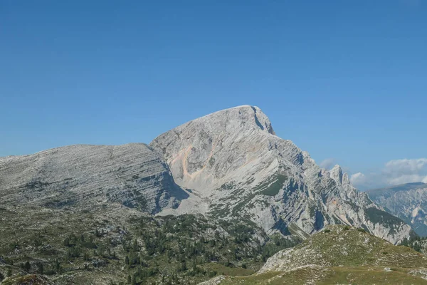 Panoramic View Vast Valley Italian Dolomites High Mountain Chains Bottom — Stock fotografie