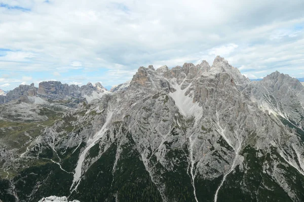 Vzdálený Pohled Vysokou Horu Italských Dolomitách Hora Nejvyšší Regionu Velmi — Stock fotografie