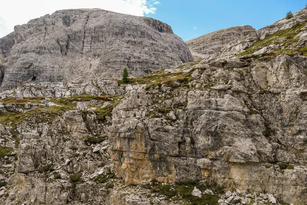 Close View Massive High Desolated Mountain Wall Italian Dolomites Wall — Stock Photo, Image