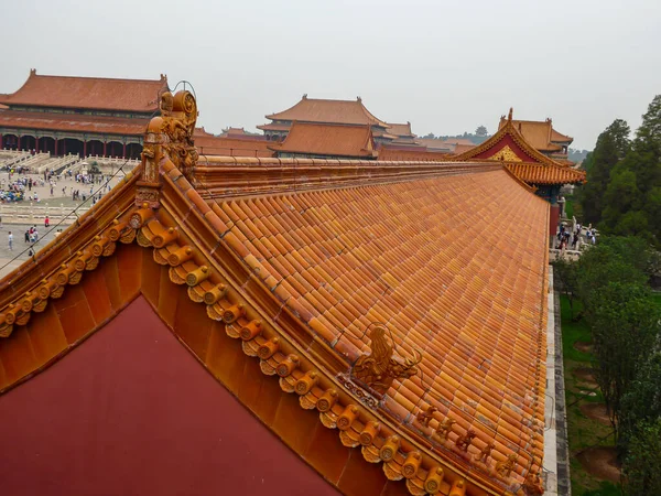Close Building Complex Forbidden City Beijing China Buildings Have Very — ストック写真