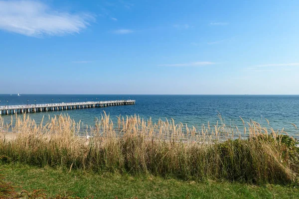 Panoramic View Costal Line Gdynia Poland Seen Small Cliff Sea — Zdjęcie stockowe