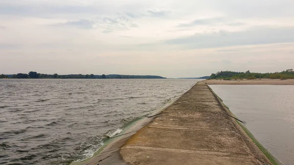 View Vistula Spit Area Vistula River Merging Baltic Sea Sobieszewo — Zdjęcie stockowe