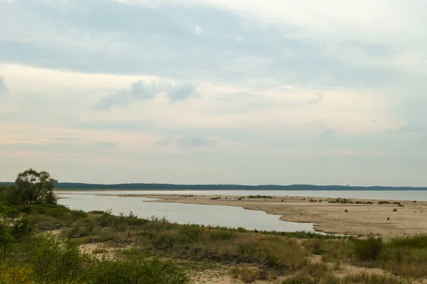 Coastal Line Sandy Beach Baltic Sea Sobieszewo Island Poland Overgrown — Zdjęcie stockowe