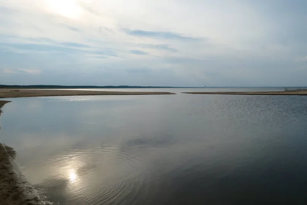 Coastal Line Sandy Beach Baltic Sea Sobieszewo Island Poland Sea — Zdjęcie stockowe