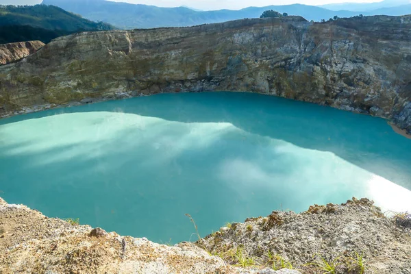 Närbild Kelimutu Vulkankrater Sjöar Flores Indonesien Sjöarna Skiner Med Många — Stockfoto