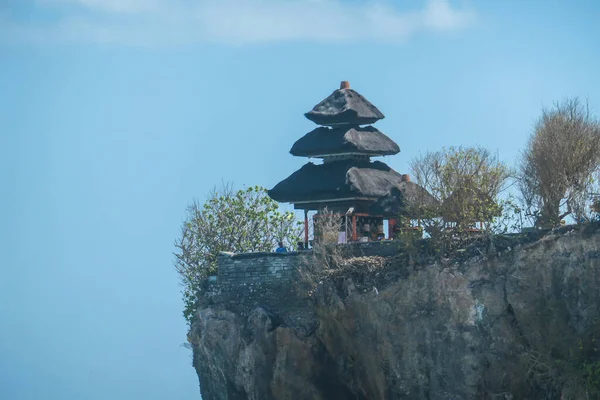 View Uluwatu Cliffs Bali Indonesia Small Temple Top Cliff Waves — 图库照片