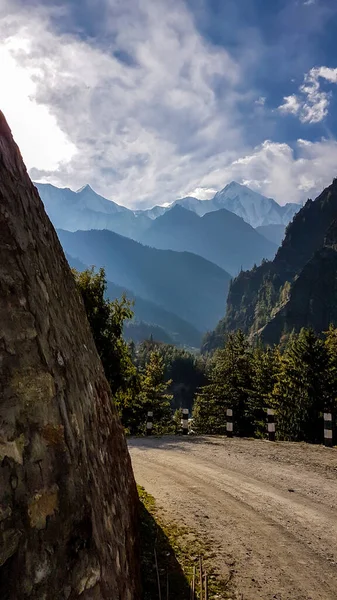 Nekonečný Pohled Himálajský Řetěz Chame Annapurna Circuit Trek Nepálu Hory — Stock fotografie