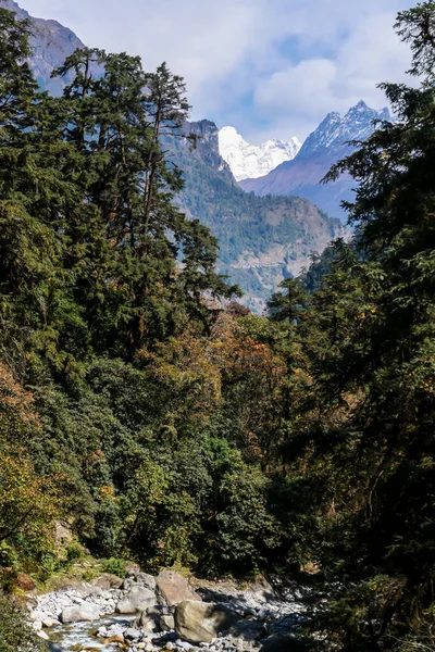 Endless View Himalayan Chain Chame Annapurna Circuit Trek Nepal Mountains — Stock fotografie