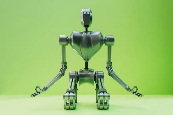 Робот Займається Медитативною Практикою Йоги Сидить Позі Лотоса Виключаючи Спокій Стокове Фото