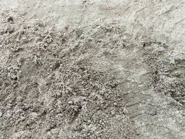 Sıcak hava parladığı için bahçedeki kum kuru ve sert. Su sıçramasından dolayı bazı kısımları biraz ıslak görünüyor.