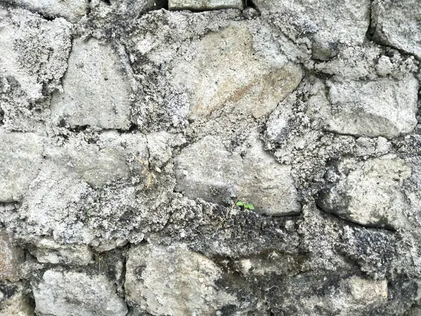 Stenen Muren Gevormd Een Bepaald Patroon Met Een Laag Cement — Stockfoto