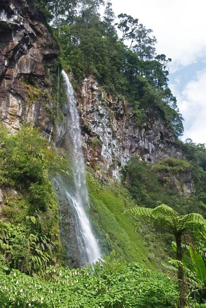 Beautiful Cibeureum Waterfall, West Java, Indonesia