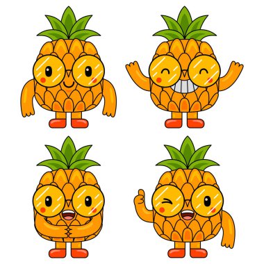 Şirin Ananas Meyve Karakteri Maskotu 