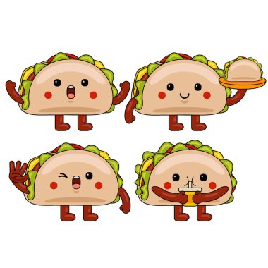 Şirin tako maskot karakteri çizimi