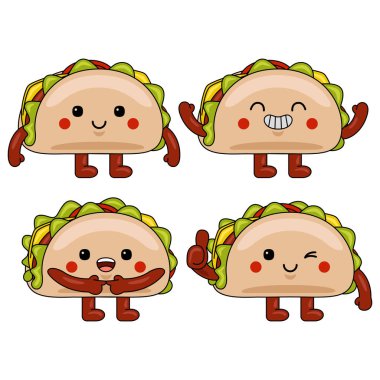 Şirin tako maskot karakteri çizimi