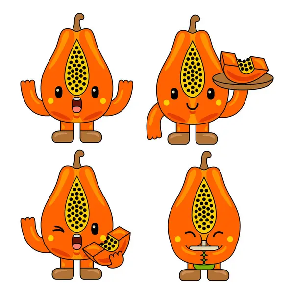Şirin Papaya Karakteri Maskot İllüstrasyonu