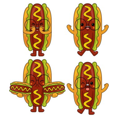 Şirin sosisli maskotu karakteri çizimi