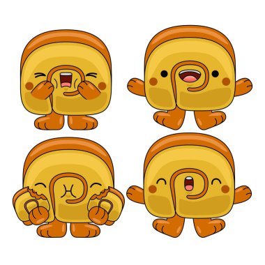 Şirin İsviçre rulosu maskot karakter çizimi