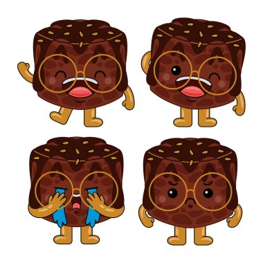Şirin browni maskotu karakter vektör çizimi