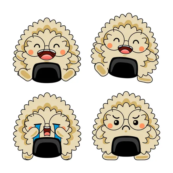 Şirin onigiri maskot karakter vektör çizimi