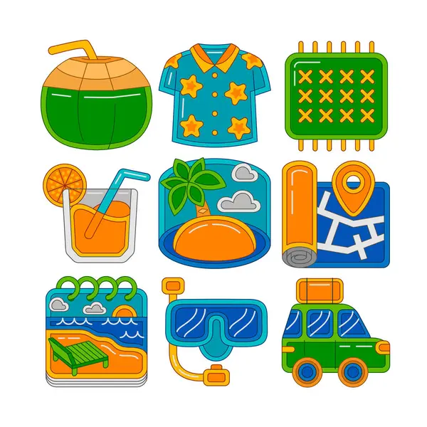 Yaz Tatili Grafik Element Vektörü İllüstrasyonu