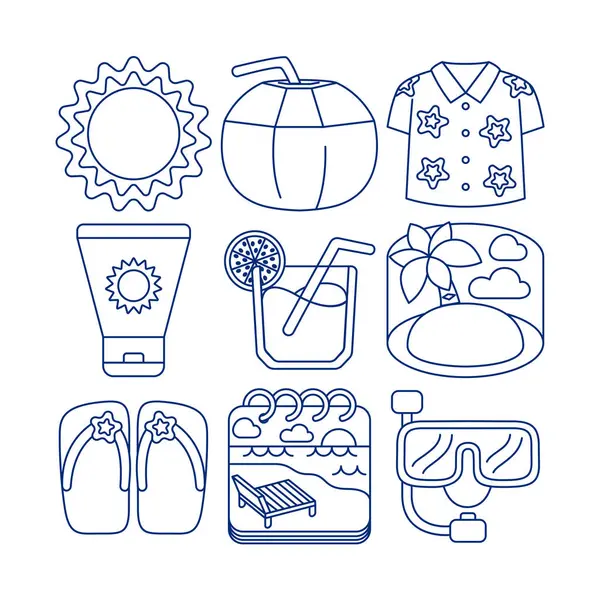 Yaz Tatili Grafik Element Vektörü İllüstrasyonu