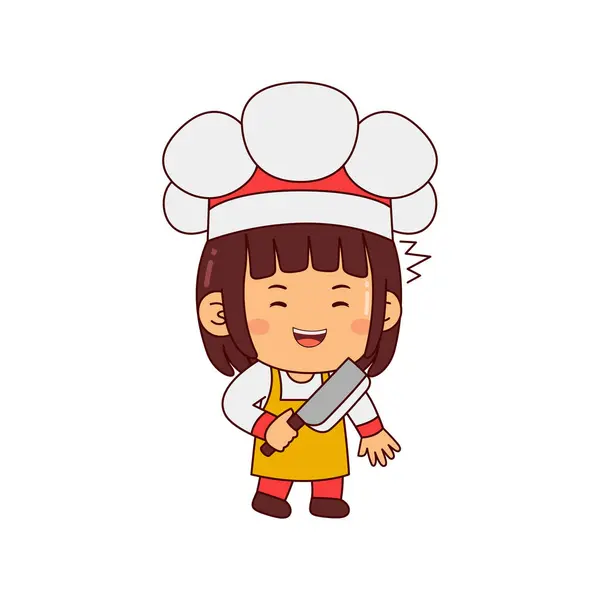Sevimli şef kız çizgi film karakteri