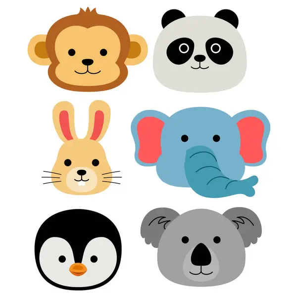 yüzyüze hayvan element vektör illüstrasyonu