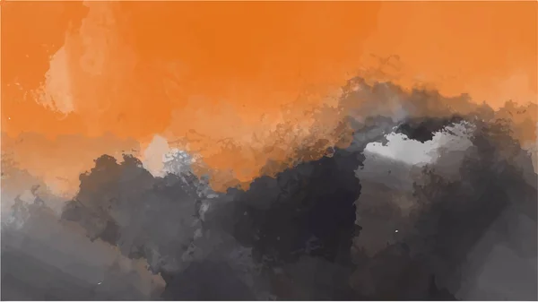 Orange Black Watercolor Background Textures Backgrounds Web Banners Design Halloween — Stock Vector