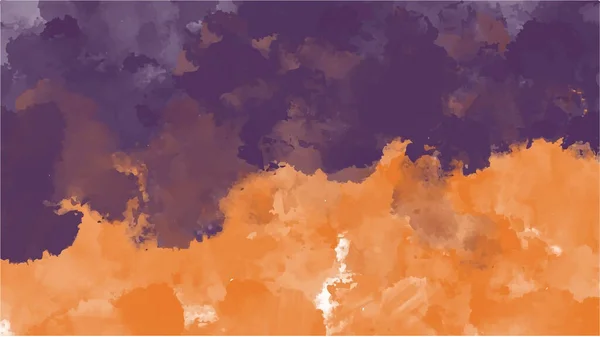 紫色和橙色水彩背景的纹理背景和网页横幅设计 — 图库矢量图片