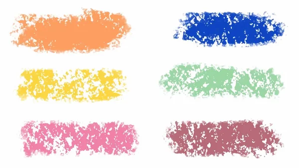 Uppsättning Pastell Färgglada Akvarell Borste Isolat Vit Vektor — Stock vektor