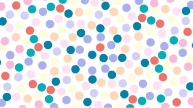 Poster, broşür veya el ilanı için renkli vektör puanları, polka noktaları posterleri, el ilanları veya kartlar. Sancak şablonu.