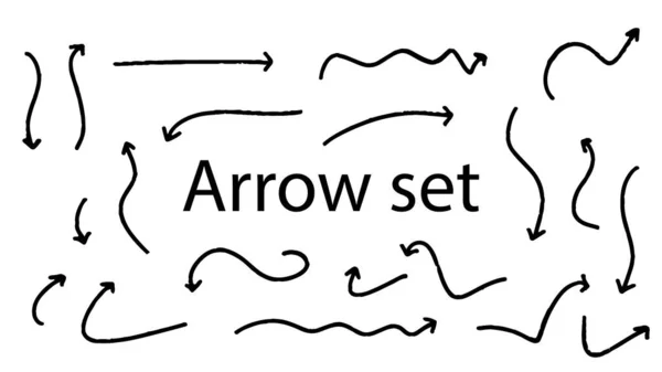 透明な背景に手描き矢印をセット ベクトル — ストックベクタ