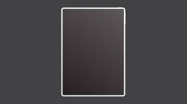 tablet black color with blank touch screen and flare isolated on white background. realistic and detailed device mockup. stock vector illustration