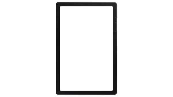 Tablet Black Color Blank Touch Screen Flare Isolated White Background — Wektor stockowy