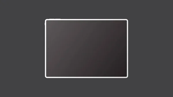 Tablet Schwarze Farbe Mit Leerem Touchscreen Und Fackel Isoliert Auf — Stockvektor