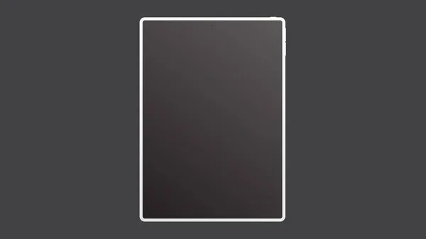 Tablet Black Color Blank Touch Screen Flare Isolated White Background — Wektor stockowy