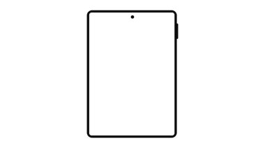 Son moda ince çerçeve tasarımlı premium tablet. vektör.