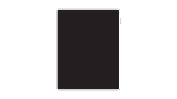 Tableta Color Negro Con Pantalla Táctil Blanco Llamarada Aislada Sobre — Archivo Imágenes Vectoriales