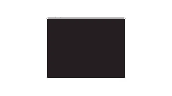 Černá Barva Tablety Prázdnou Dotykovou Obrazovkou Světlicí Izolované Bílém Pozadí — Stockový vektor