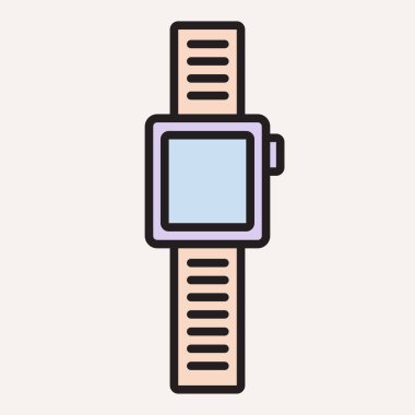 Pastel arka planda akıllı saat. Vektör